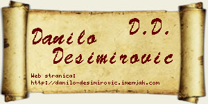 Danilo Desimirović vizit kartica
